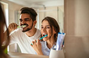 brushing teeth
